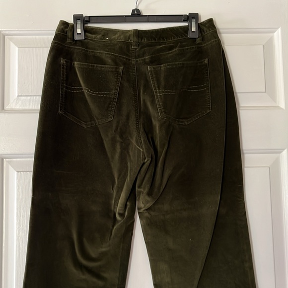 Talbots buttery soft green velvet like pants - Picture 3 of 7